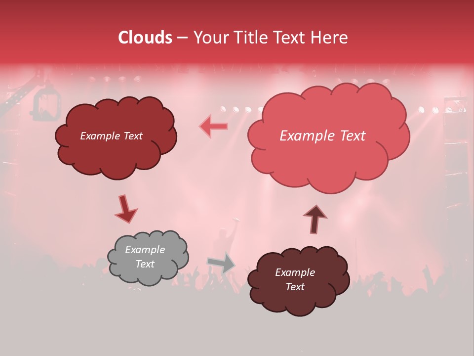 A Red Stage With Spotlights And A Crowd Of People PowerPoint Template