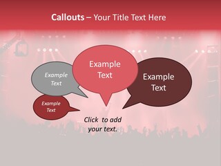 A Red Stage With Spotlights And A Crowd Of People PowerPoint Template