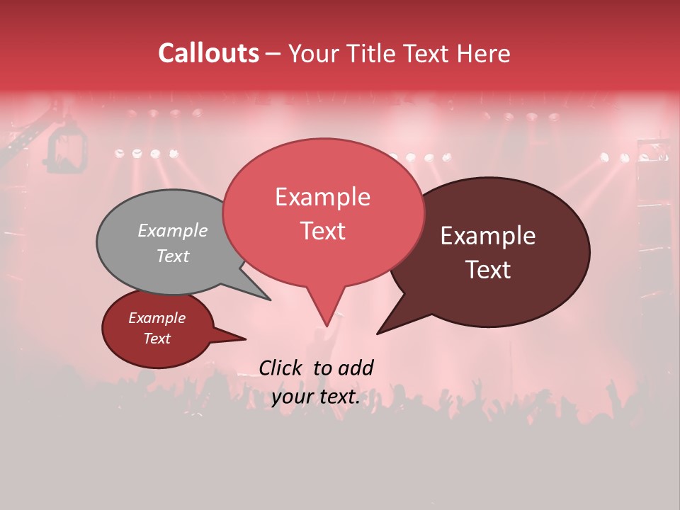 A Red Stage With Spotlights And A Crowd Of People PowerPoint Template