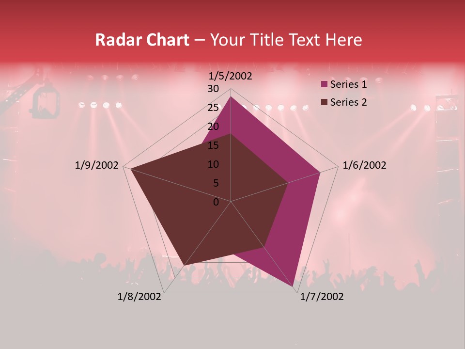 A Red Stage With Spotlights And A Crowd Of People PowerPoint Template