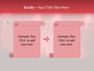 A Red Stage With Spotlights And A Crowd Of People PowerPoint Template