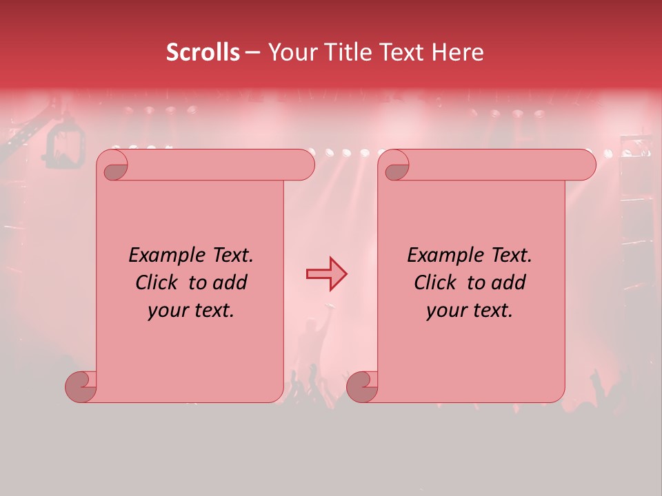 A Red Stage With Spotlights And A Crowd Of People PowerPoint Template