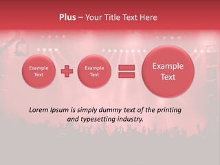 A Red Stage With Spotlights And A Crowd Of People PowerPoint Template
