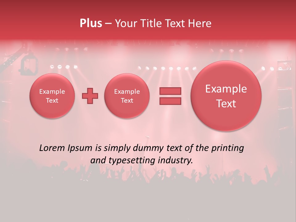 A Red Stage With Spotlights And A Crowd Of People PowerPoint Template