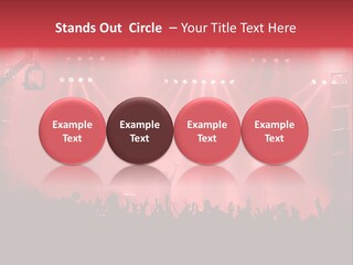 A Red Stage With Spotlights And A Crowd Of People PowerPoint Template