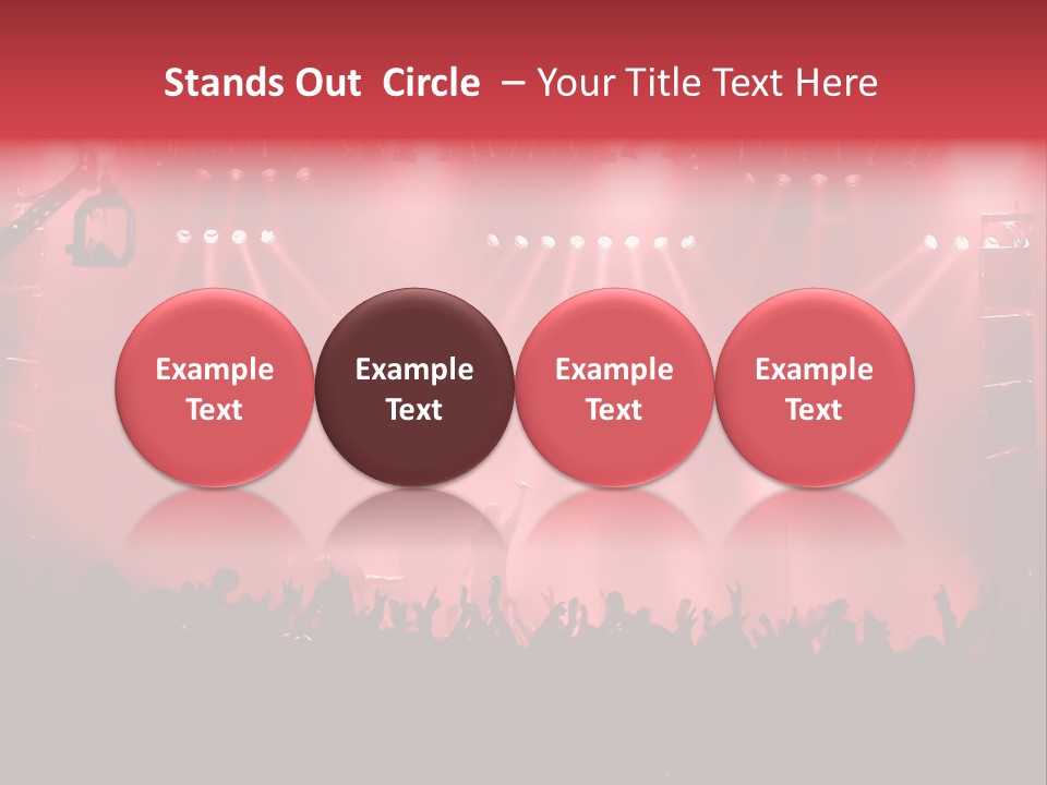 A Red Stage With Spotlights And A Crowd Of People PowerPoint Template