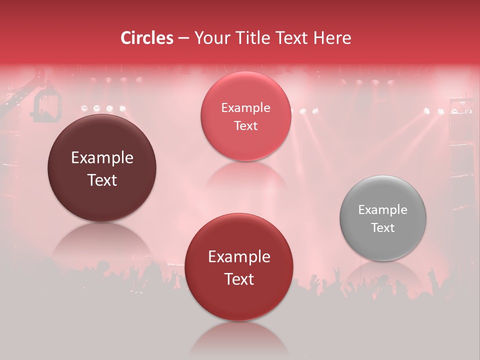 A Red Stage With Spotlights And A Crowd Of People PowerPoint Template