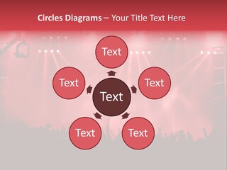 A Red Stage With Spotlights And A Crowd Of People PowerPoint Template