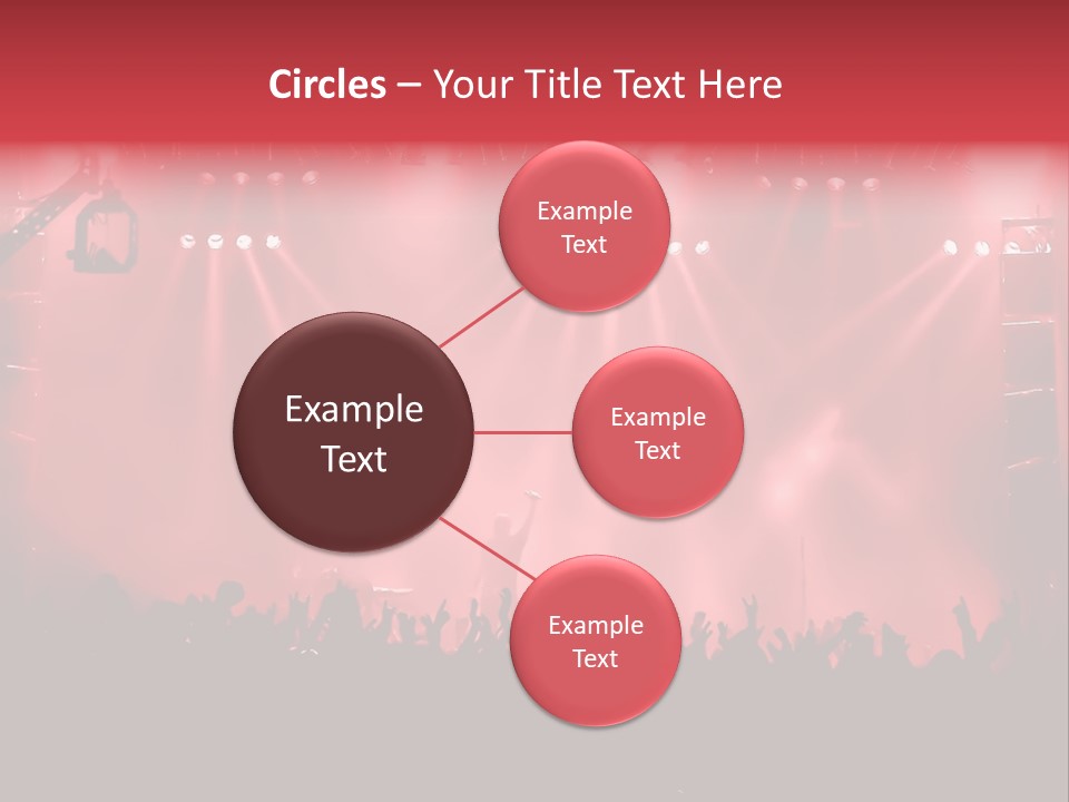 A Red Stage With Spotlights And A Crowd Of People PowerPoint Template