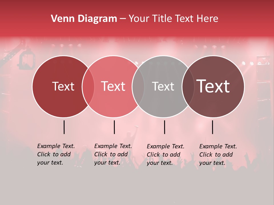 A Red Stage With Spotlights And A Crowd Of People PowerPoint Template