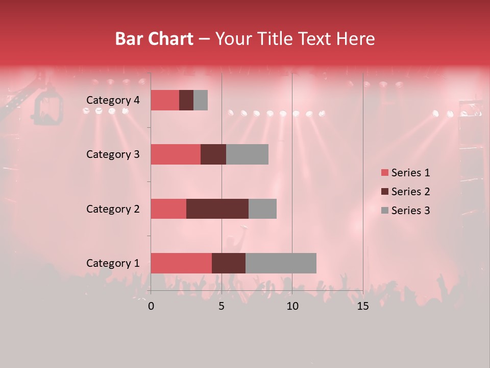 A Red Stage With Spotlights And A Crowd Of People PowerPoint Template