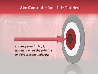 A Red Stage With Spotlights And A Crowd Of People PowerPoint Template