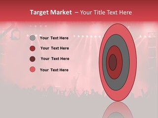 A Red Stage With Spotlights And A Crowd Of People PowerPoint Template