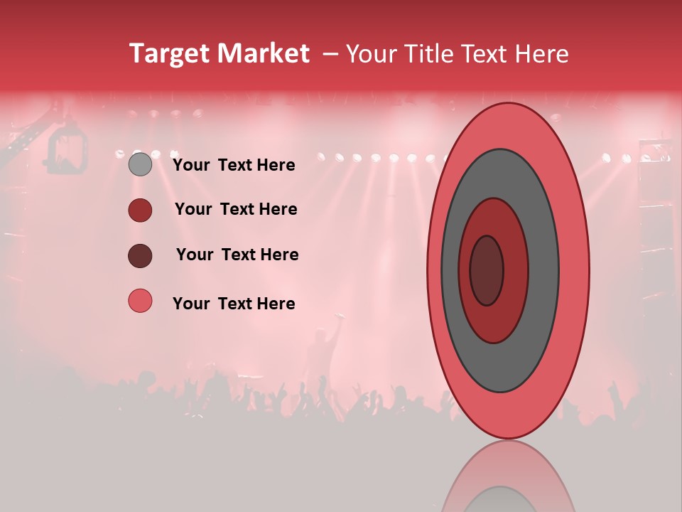 A Red Stage With Spotlights And A Crowd Of People PowerPoint Template