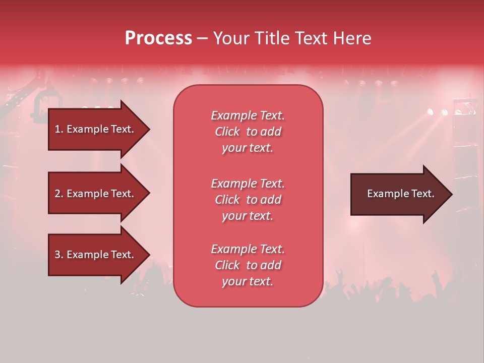 A Red Stage With Spotlights And A Crowd Of People PowerPoint Template