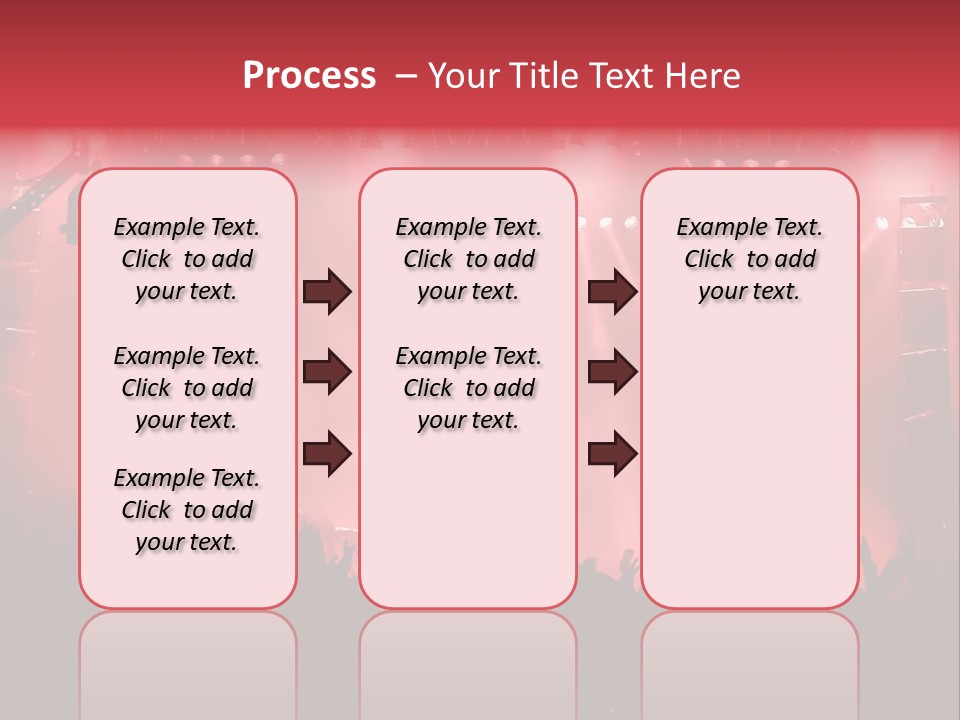 A Red Stage With Spotlights And A Crowd Of People PowerPoint Template