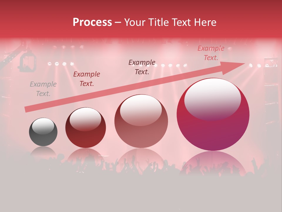 A Red Stage With Spotlights And A Crowd Of People PowerPoint Template