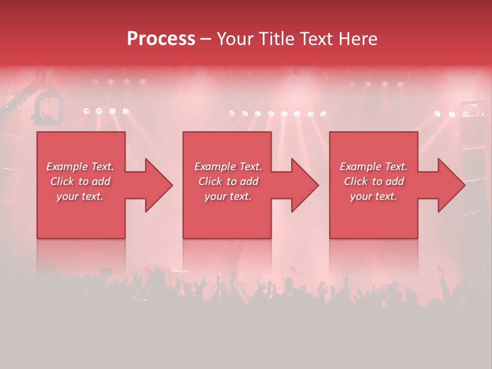 A Red Stage With Spotlights And A Crowd Of People PowerPoint Template