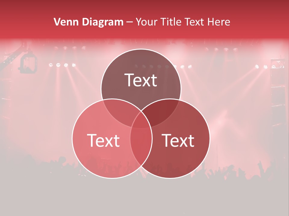 A Red Stage With Spotlights And A Crowd Of People PowerPoint Template