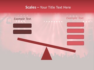 A Red Stage With Spotlights And A Crowd Of People PowerPoint Template