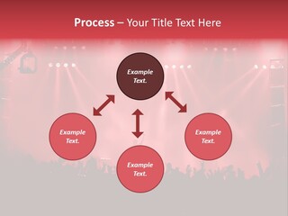 A Red Stage With Spotlights And A Crowd Of People PowerPoint Template