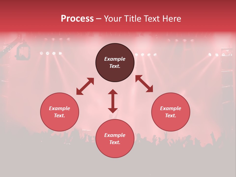 A Red Stage With Spotlights And A Crowd Of People PowerPoint Template