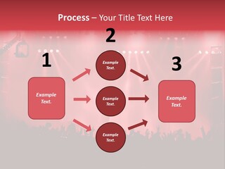 A Red Stage With Spotlights And A Crowd Of People PowerPoint Template