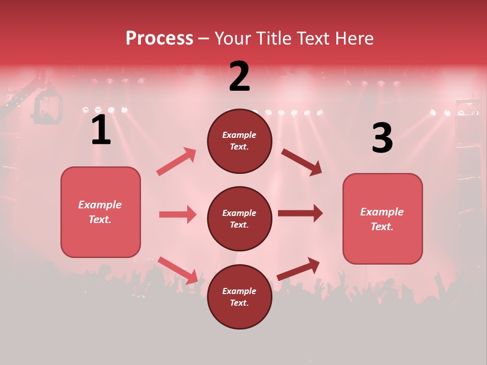 A Red Stage With Spotlights And A Crowd Of People PowerPoint Template