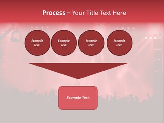 A Red Stage With Spotlights And A Crowd Of People PowerPoint Template