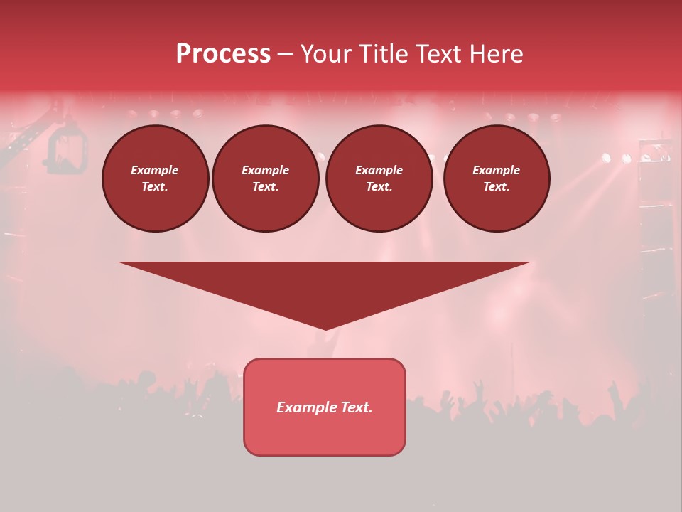 A Red Stage With Spotlights And A Crowd Of People PowerPoint Template
