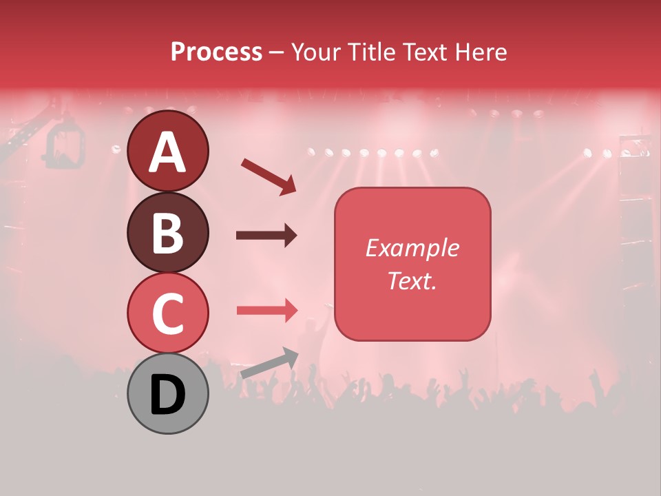 A Red Stage With Spotlights And A Crowd Of People PowerPoint Template