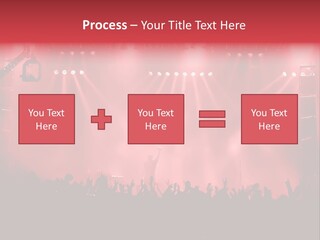 A Red Stage With Spotlights And A Crowd Of People PowerPoint Template