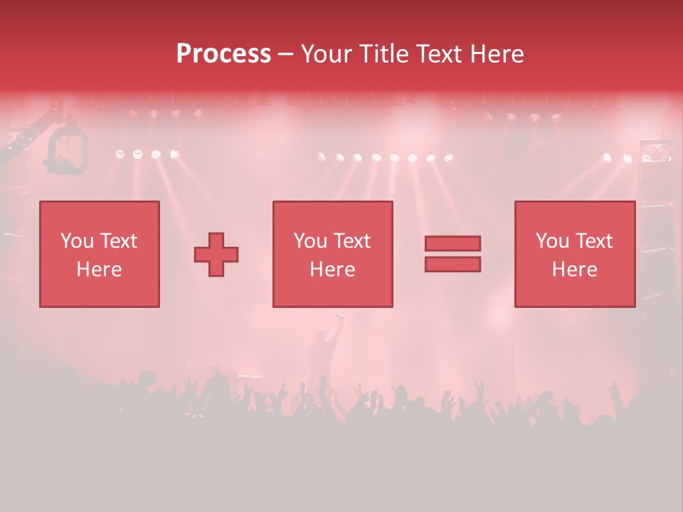 A Red Stage With Spotlights And A Crowd Of People PowerPoint Template