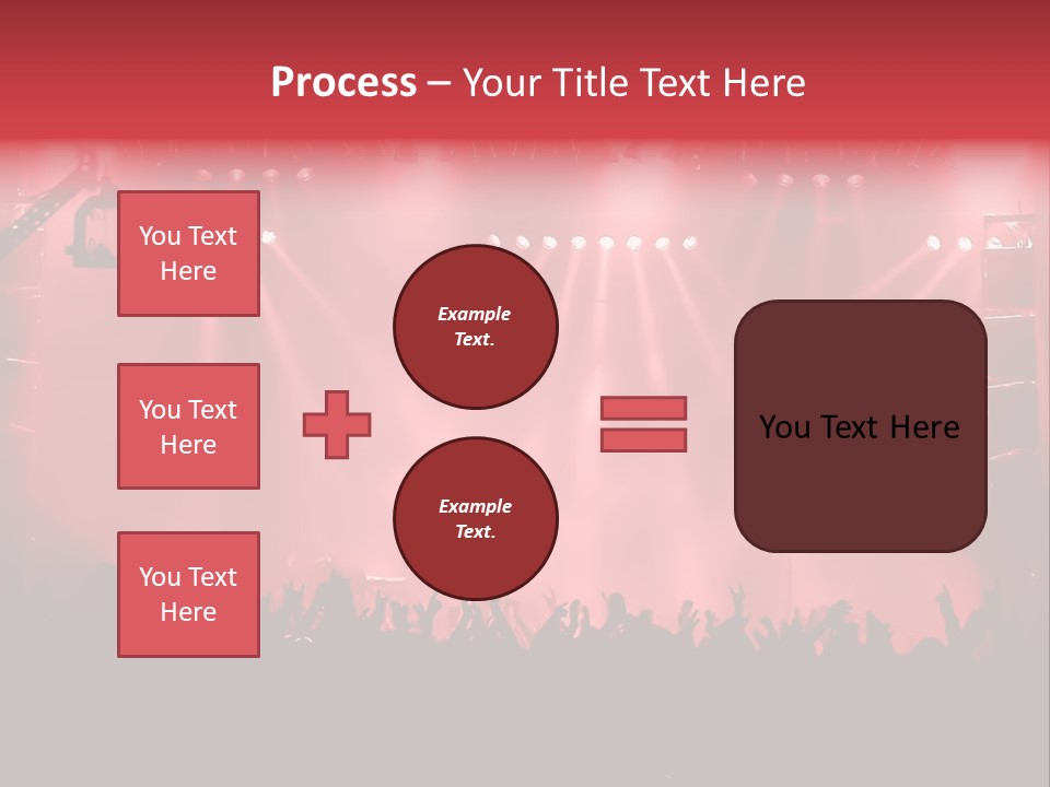 A Red Stage With Spotlights And A Crowd Of People PowerPoint Template