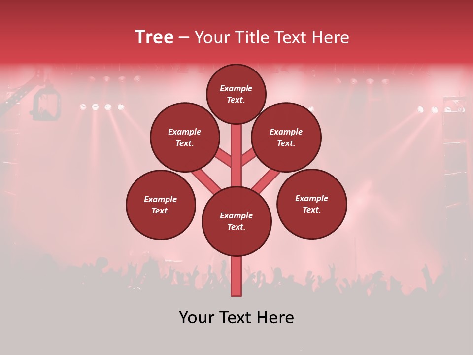 A Red Stage With Spotlights And A Crowd Of People PowerPoint Template