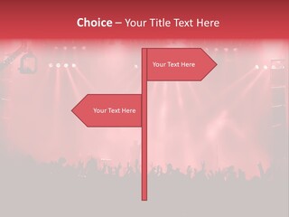 A Red Stage With Spotlights And A Crowd Of People PowerPoint Template