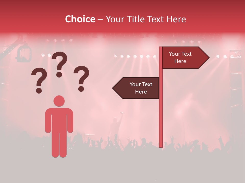 A Red Stage With Spotlights And A Crowd Of People PowerPoint Template