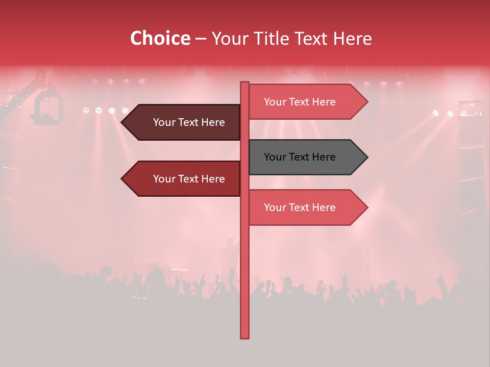 A Red Stage With Spotlights And A Crowd Of People PowerPoint Template