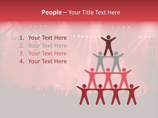 A Red Stage With Spotlights And A Crowd Of People PowerPoint Template