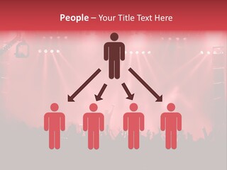 A Red Stage With Spotlights And A Crowd Of People PowerPoint Template