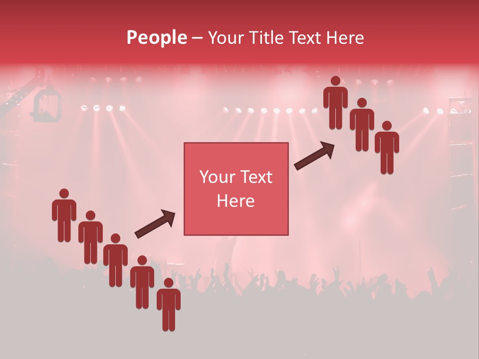 A Red Stage With Spotlights And A Crowd Of People PowerPoint Template