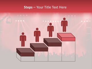 A Red Stage With Spotlights And A Crowd Of People PowerPoint Template