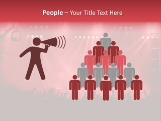 A Red Stage With Spotlights And A Crowd Of People PowerPoint Template