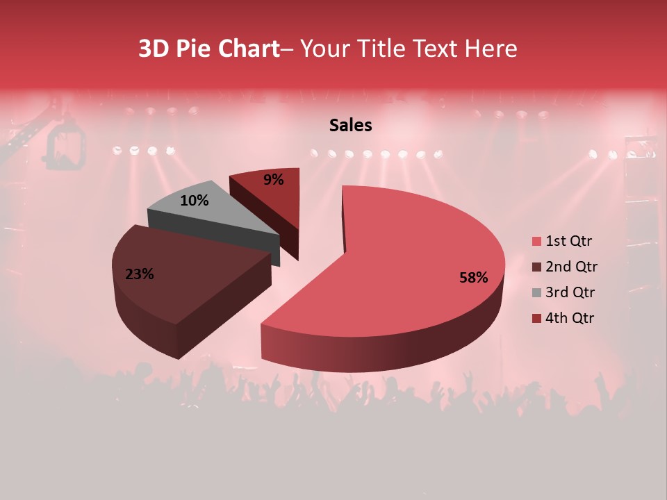 A Red Stage With Spotlights And A Crowd Of People PowerPoint Template