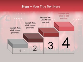 A Red Stage With Spotlights And A Crowd Of People PowerPoint Template