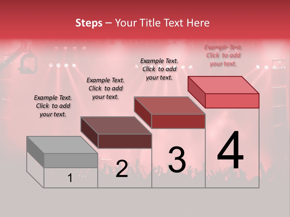 A Red Stage With Spotlights And A Crowd Of People PowerPoint Template