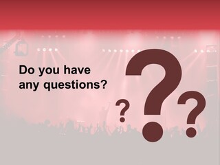 A Red Stage With Spotlights And A Crowd Of People PowerPoint Template