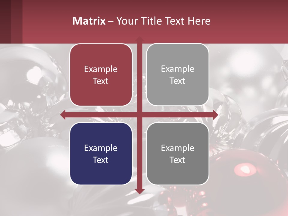 A Bunch Of Shiny Silver And Red Ornaments PowerPoint Template