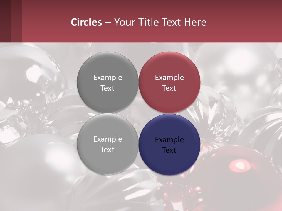 A Bunch Of Shiny Silver And Red Ornaments PowerPoint Template