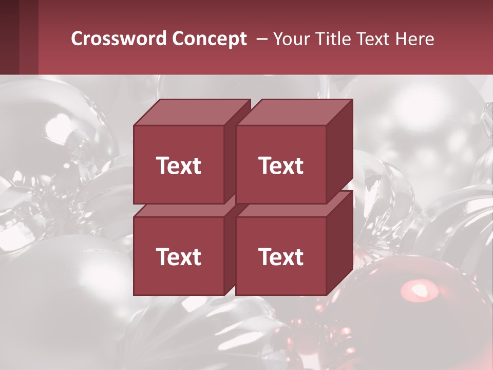 A Bunch Of Shiny Silver And Red Ornaments PowerPoint Template